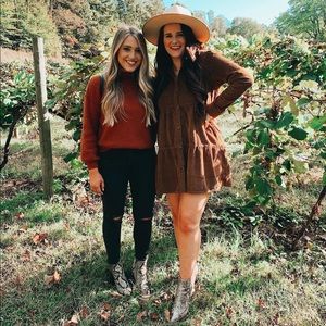 American Eagle Corduroy Tiered Dress